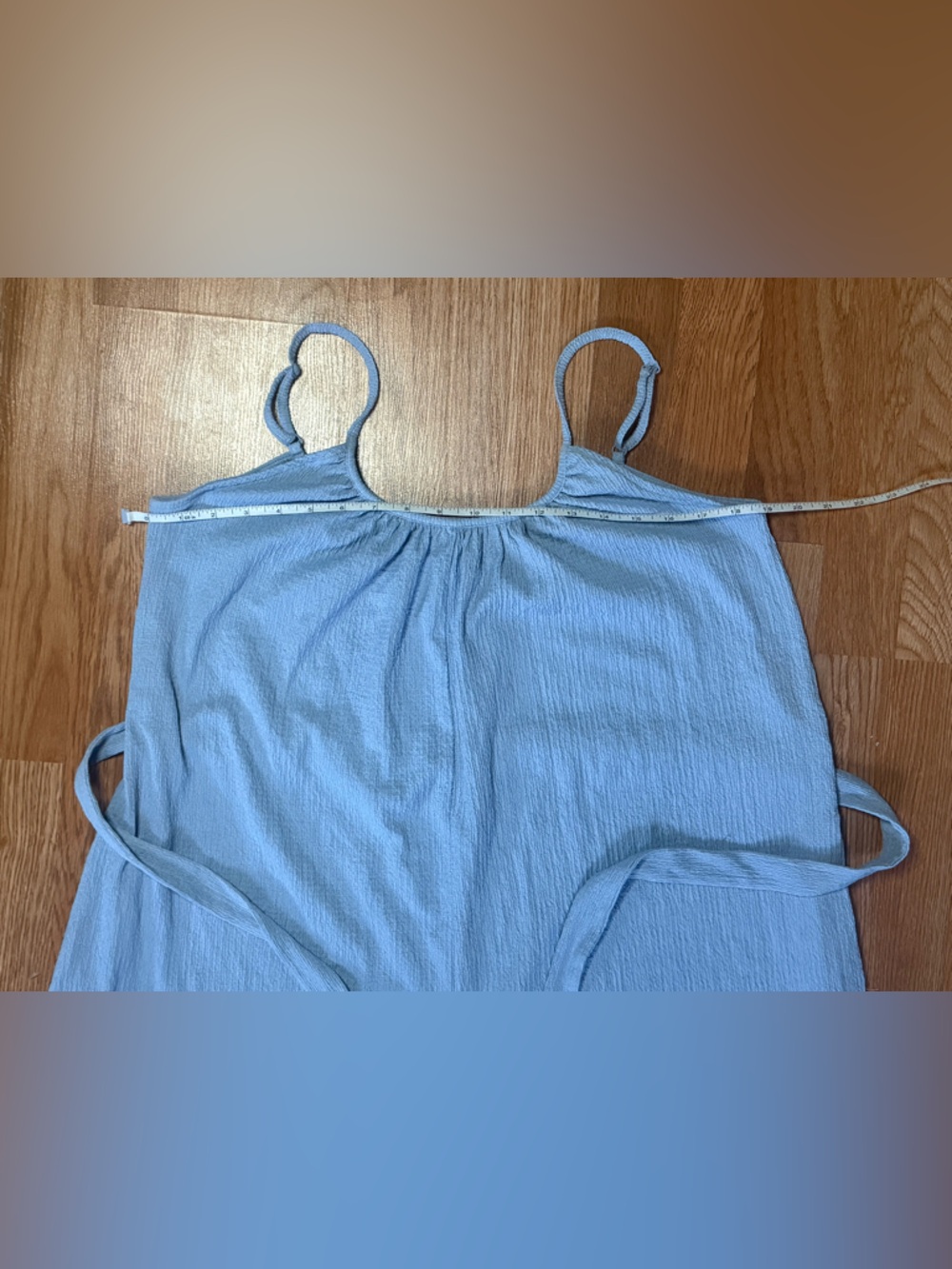 H&M Light Blue Wide-Cut Creped Jersey Jumpsuit with Tie Belt Size Medium - Picture 5 of 9
